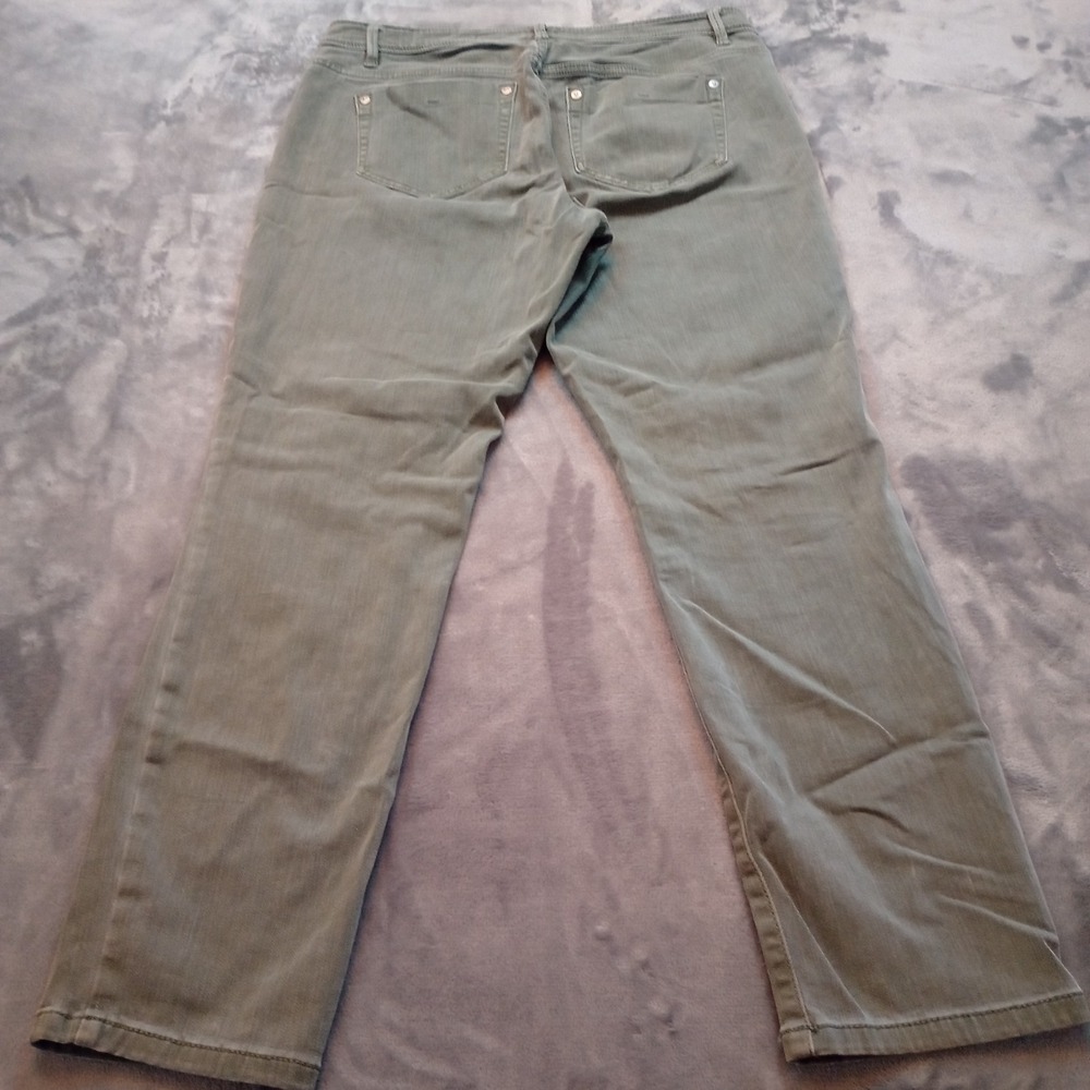 J Jill Authentic Fit Slim Ankle Pants Jeans Womens 8P Petite Olive Green Stretch - Picture 4 of 15